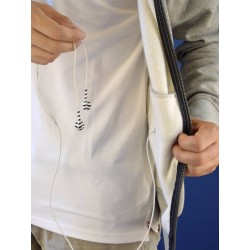 Embroidered grey "gliding" hoodie