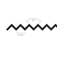 Zig-zag 90° turbulator - thickness 0,5 mm - 33 m